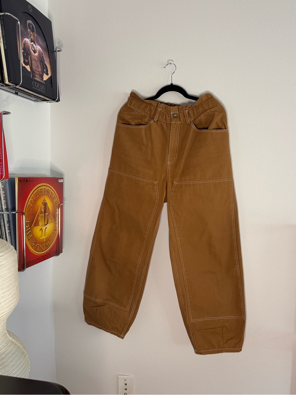 Emerson Fry Women's Size Small Caramel 100% Organic Cotton Barrel Work Pants